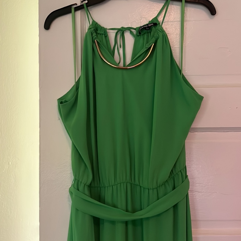 Gianni Bini | black tie floor length gown | kelly green | L